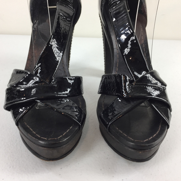 BCBGMaxazria 6 36 Black patent Leather Chunky heel - Picture 3 of 7